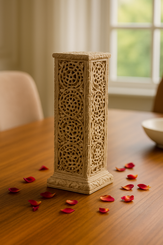 Vritta – Intricate Rock Cut Candle Stand
